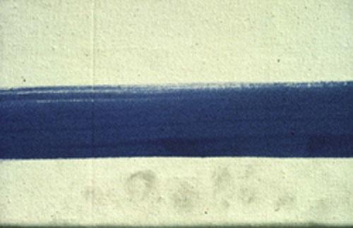 Detail of fingerprints on an acrylic paint film